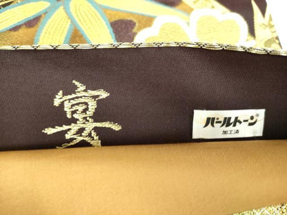 平和屋着物▼六通柄袋帯　宴　朱雀　金銀糸　正絹　逸品　DABI6807ps