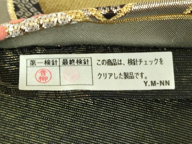 平和屋着物▼両面　六通柄袋帯　扇面桜　金銀糸　正絹　逸品　DABI6813ps