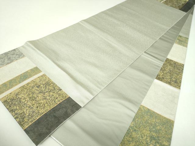 平和屋着物●太鼓柄袋帯　作家物　螺鈿箔　風景文　金銀彩　引箔　正絹　逸品　DABI6822ps