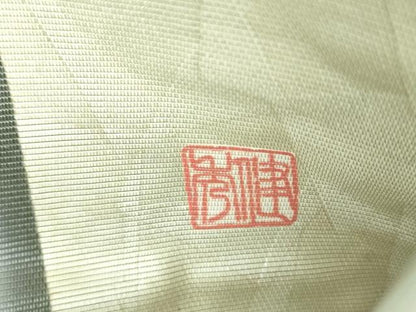 平和屋着物●太鼓柄袋帯　作家物　螺鈿箔　風景文　金銀彩　引箔　正絹　逸品　DABI6822ps
