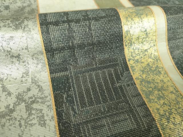 平和屋着物●太鼓柄袋帯　作家物　螺鈿箔　風景文　金銀彩　引箔　正絹　逸品　DABI6822ps
