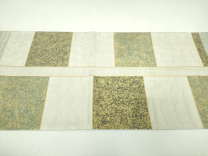 平和屋着物●太鼓柄袋帯　作家物　螺鈿箔　風景文　金銀彩　引箔　正絹　逸品　DABI6822ps