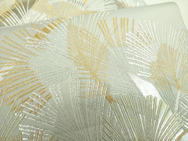 平和屋着物▼六通柄袋帯　若松葉　金銀糸　正絹　逸品　DABI6828ps