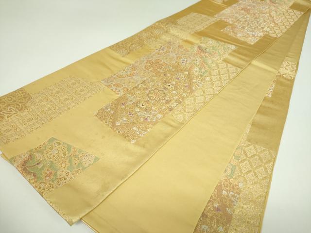 平和屋着物▼六通柄　本袋帯　正倉院花鳥文　金銀糸　引箔　正絹　逸品　DABI6907ps
