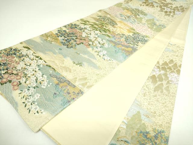 平和屋着物▼六通柄袋帯　唐織　平安名庭錦　金銀糸　正絹　逸品　DABI6938ps