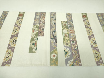 平和屋着物▼六通柄袋帯　正倉院写し　金銀糸　正絹　逸品　DABI6952ps