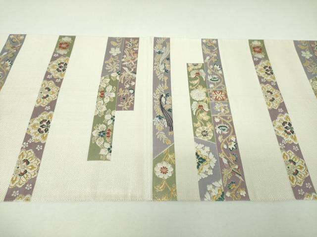 平和屋着物▼六通柄袋帯　正倉院写し　金銀糸　正絹　逸品　DABI6952ps