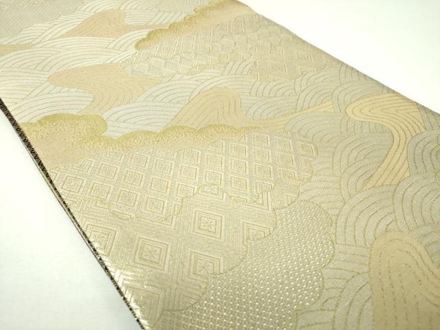 平和屋着物▼佐賀錦　両面　六通柄袋帯　正倉院花文　金銀糸　正絹　逸品　DABI6958ps