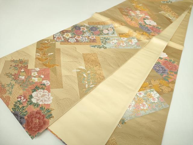 平和屋着物▼六通柄袋帯　唐織　華優美　金糸　正絹　逸品　DABI6961ps