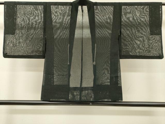 平和屋着物▽羽織　スリーシーズン　春夏秋　塵除け　楓文　黒地　正絹　逸品　DABI7010fe
