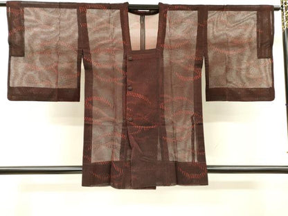 平和屋着物▽道行コート　スリーシーズン　春夏秋　塵除け　流線文　正絹　逸品　DABI7018fe