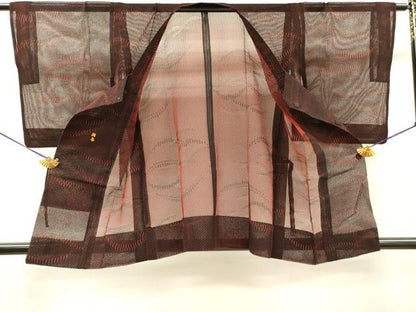 平和屋着物▽道行コート　スリーシーズン　春夏秋　塵除け　流線文　正絹　逸品　DABI7018fe
