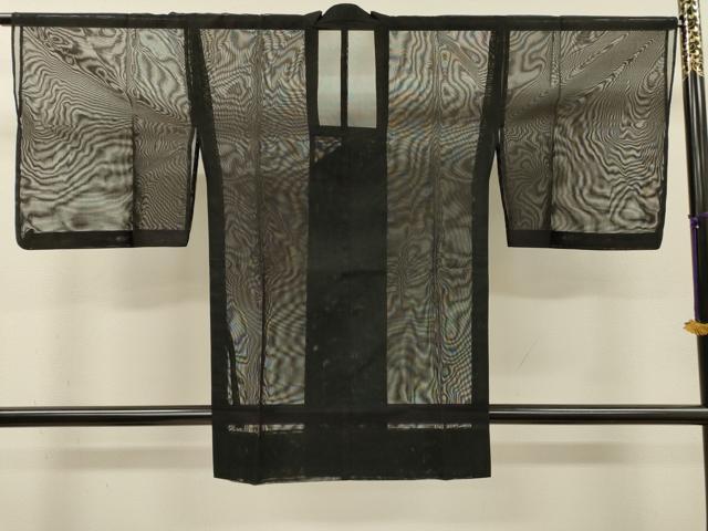 平和屋着物▽道行コート　スリーシーズン　春夏秋　塵除け　黒地　正絹　逸品　DABI7019fe