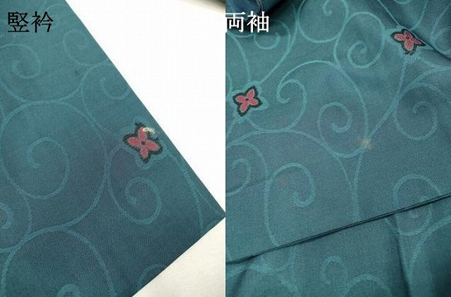 平和屋着物▽道行コート　スリーシーズン　春夏秋　塵除け　花唐草文　正絹　逸品　DABI7020fe