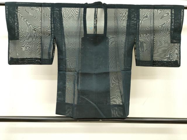 平和屋着物▽道行コート　スリーシーズン　春夏秋　塵除け　鉄紺色　正絹　逸品　DABI7021fe