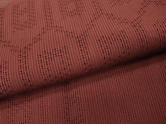 平和屋着物▽道行コート　スリーシーズン　春夏秋　塵除け　亀甲文　暗紅色　正絹　逸品　DABI7024fe