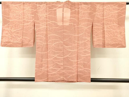 平和屋着物▽道行コート　スリーシーズン　春夏秋　塵除け　芝文　一斤染色　正絹　逸品　DABI7026fe