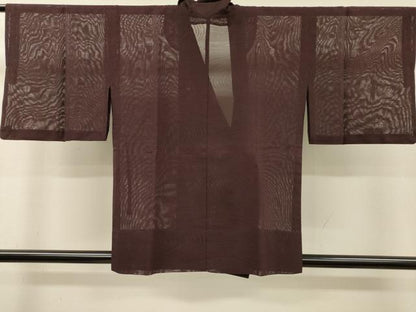 平和屋着物▽和装コート　スリーシーズン　春夏秋　塵除け　流水文　烏羽色　正絹　逸品　DABI7027fe