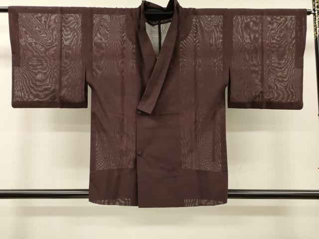 平和屋着物▽和装コート　スリーシーズン　春夏秋　塵除け　流水文　烏羽色　正絹　逸品　DABI7027fe