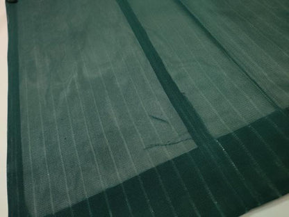 平和屋着物▽道行コート　スリーシーズン　春夏秋　塵除け　二重紗　縞　虫襖色　正絹　逸品　DABI7028fe