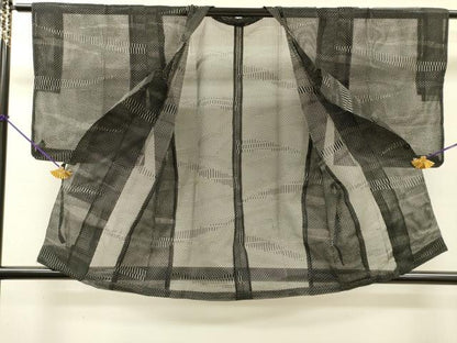 平和屋着物▽道行コート　スリーシーズン　春夏秋　塵除け　幾何学文　正絹　逸品　DABI7030fe