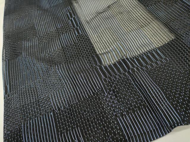 平和屋着物▽道行コート　スリーシーズン　春夏秋　塵除け　幾何学文　正絹　逸品　DABI7031fe