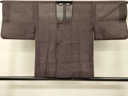 平和屋着物▽道行コート　スリーシーズン　春夏秋　塵除け　二重紗　縞　正絹　逸品　DABI7034fe