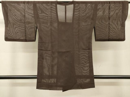 平和屋着物▽道行コート　スリーシーズン　春夏秋　塵除け　丸文　鉄黒色　正絹　逸品　DABI7036fe