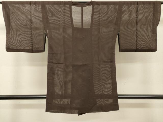 平和屋着物▽道行コート　スリーシーズン　春夏秋　塵除け　丸文　鉄黒色　正絹　逸品　DABI7036fe