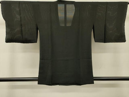 平和屋着物▽道行コート　スリーシーズン　春夏秋　塵除け　絽　黒地　正絹　逸品　DABI7040fe