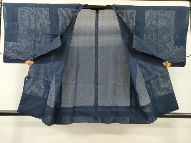 平和屋着物▽道行コート　スリーシーズン　春夏秋　塵除け　菱文　正絹　逸品　DABI7041fe