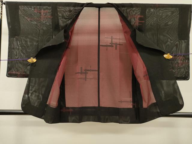 平和屋着物▽道行コート　スリーシーズン　春夏秋　塵除け　十字絣　正絹　逸品　未使用　DABI7042fe