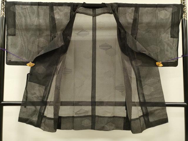 平和屋着物▽道行コート　スリーシーズン　春夏秋　塵除け　雲文　ロング丈　正絹　逸品　DABI7048fe