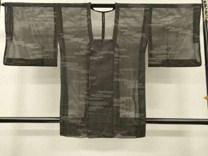 平和屋着物▽道行コート　スリーシーズン　春夏秋　塵除け　霞文　正絹　逸品　DABI7049fe