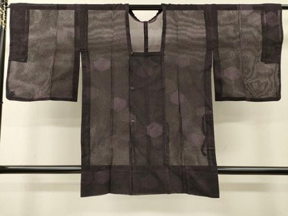 平和屋着物▽道行コート　スリーシーズン　春夏秋　塵除け　亀甲文　正絹　逸品　DABI7051fe