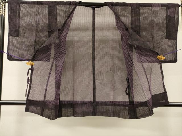 平和屋着物▽道行コート　スリーシーズン　春夏秋　塵除け　亀甲文　正絹　逸品　DABI7051fe