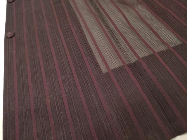 平和屋着物▽道行コート　スリーシーズン　春夏秋　塵除け　縞　正絹　逸品　DABI7053fe