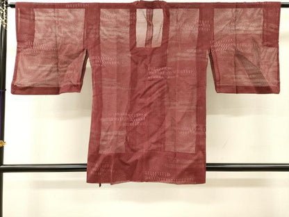 平和屋着物▽道行コート　スリーシーズン　春夏秋　塵除け　霞文　正絹　逸品　DABI7055fe