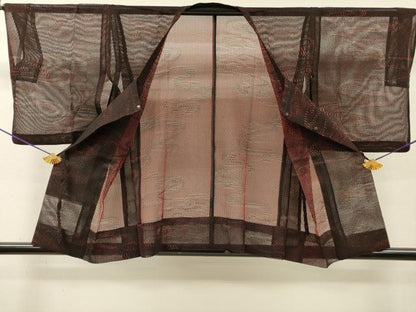 平和屋着物▽道行コート　スリーシーズン　春夏秋　塵除け　流水文　正絹　逸品　DABI7056fe