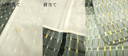 平和屋着物▽上質な小紋　単衣　格子　暈し染　正絹　逸品　DABI7057fe