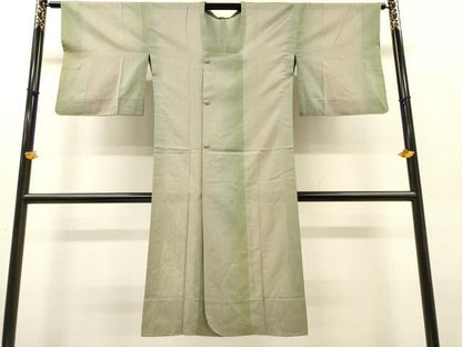 平和屋着物▽道行コート　スリーシーズン　春夏秋　塵除け　縞　暈し染　正絹　逸品　DABI7058fe