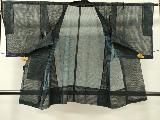 平和屋着物▽道行コート　スリーシーズン　春夏秋　塵除け　流水文　正絹　逸品　DABI7059fe