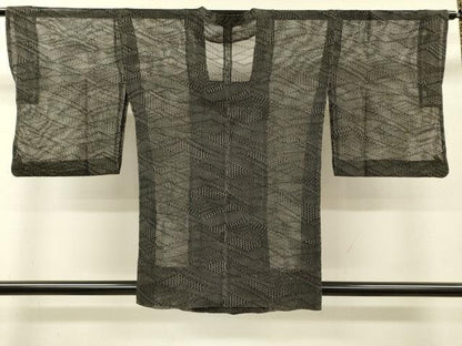 平和屋着物▽道行コート　スリーシーズン　春夏秋　塵除け　菱文　正絹　逸品　DABI7060fe