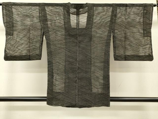平和屋着物▽道行コート　スリーシーズン　春夏秋　塵除け　菱文　正絹　逸品　DABI7060fe