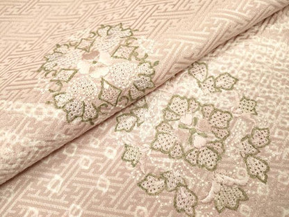 平和屋着物▼中国三大刺繍　スワトウ刺繍　汕頭刺繍　訪問着　絞り　正倉院　金糸　正絹　逸品　DABI7062fe