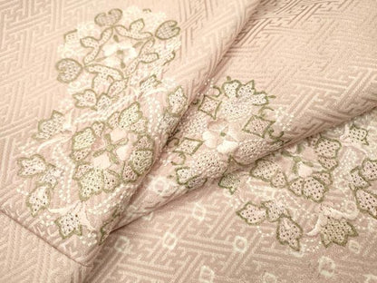 平和屋着物▼中国三大刺繍　スワトウ刺繍　汕頭刺繍　訪問着　絞り　正倉院　金糸　正絹　逸品　DABI7062fe