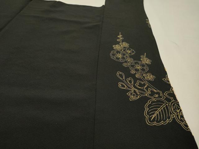 平和屋着物●豪華黒留袖　作家物　駒刺繍　吉祥花文　金糸　正絹　逸品　DABI7063fe