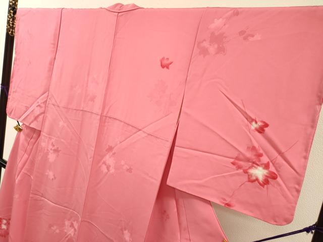 平和屋着物●訪問着　地紋起こし　枝花　正絹　逸品　DABI7069fe
