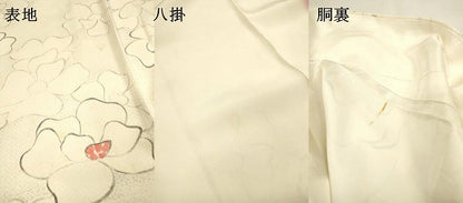 平和屋着物▼上質な小紋　手描き　舞花　正絹　逸品　DABI7071fe