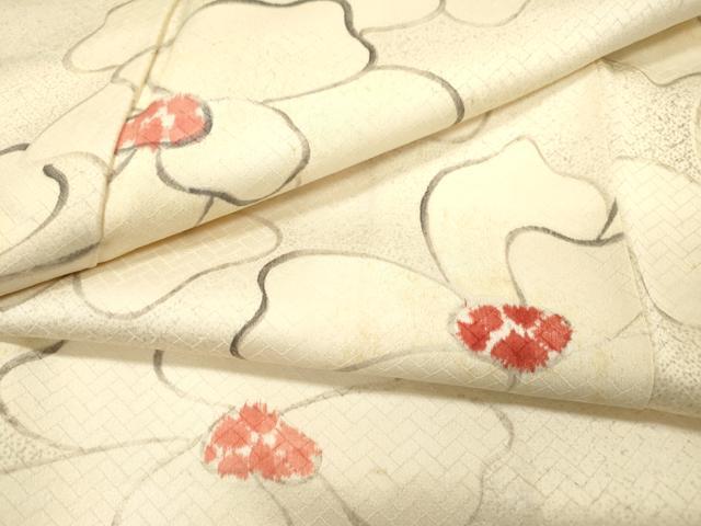 平和屋着物▼上質な小紋　手描き　舞花　正絹　逸品　DABI7071fe